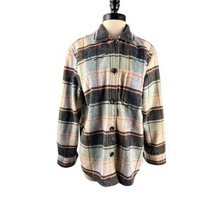 Rails Plaid Utility Jacket - Cream and Gray